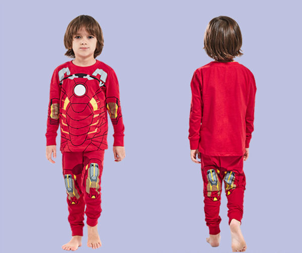 LEMONBABY Marvel Iron Man Costume Boys Superhero Cotton Sleepwear Pjs Pants Pajamas Set,Size 2-8Years