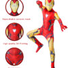 MARVEL Iron Man  Halloween Cosplay Bodysuit Costume Jumpsuit with Gloves and Detachable Mask